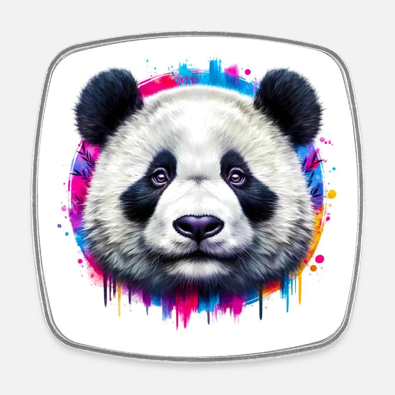 Panda - Viereckiger Kühlschrankmagnet - Weiß