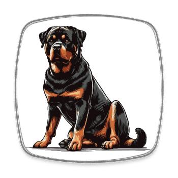 Rottweiler - Magnet carré - blanc - Devant