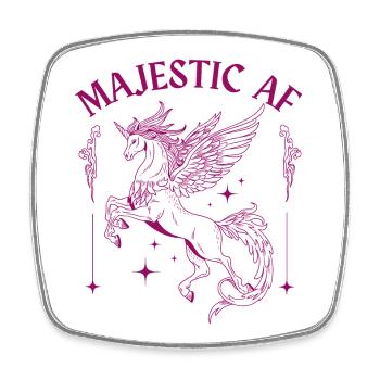 Majestic AF – Mystical Unicorn Design - Square fridge magnet - white - Front