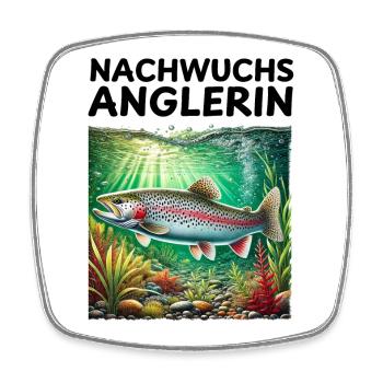 Jeune pêcheur Truite Cadeau Naissance - Magnet carré - blanc - Devant