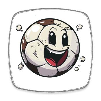 Le football dans un style comique - Magnet carré - blanc - Devant