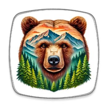 Bear - Square fridge magnet - white - Front