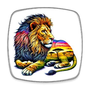 Lion - Square fridge magnet - white - Front