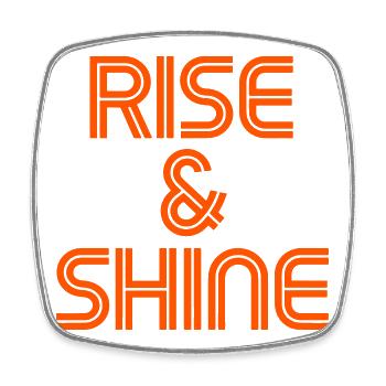 Rise & Shine - Morgendliche Motivation - Viereckiger Kühlschrankmagnet - Weiß - Vorne