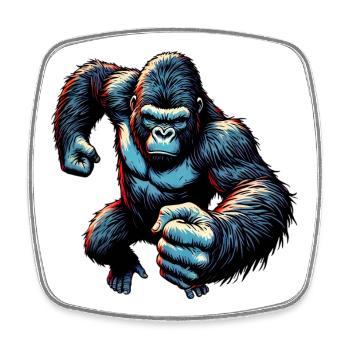 Gorilla - Viereckiger Kühlschrankmagnet - Weiß - Vorne