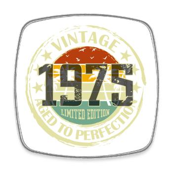 Vintage Quality 1975 Birthday Party Gift - Square fridge magnet - white - Front