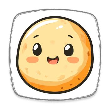 Happy Potato Cartoon - Adorable and Fun Design - Square fridge magnet - white - Front