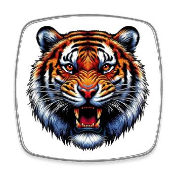 Tiger - Square fridge magnet - white - Front