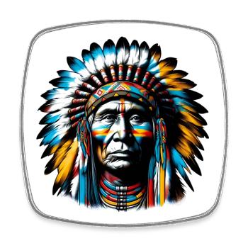 American Indian American - Square fridge magnet - white - Front