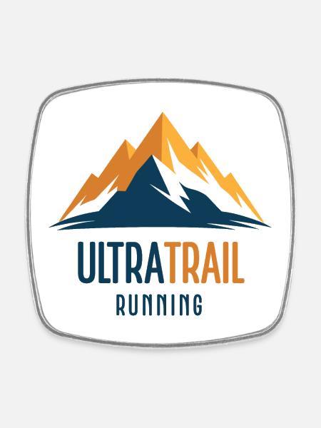 Ultra Trail Running - Magnet carré - blanc