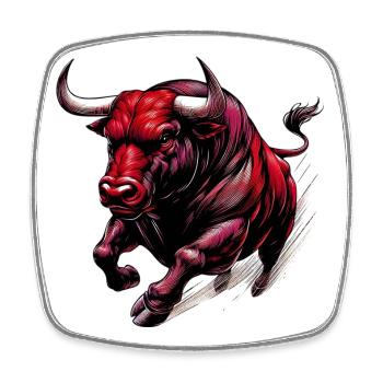 Bull - Square fridge magnet - white - Front