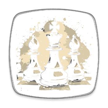 Schach Graffiti - Viereckiger Kühlschrankmagnet - Weiß - Vorne