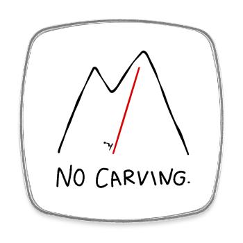 Skier downhill run no carving - Square fridge magnet - white - Front
