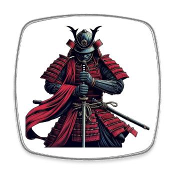 Bushido des Samurai-Kriegers - Viereckiger Kühlschrankmagnet - Weiß - Vorne