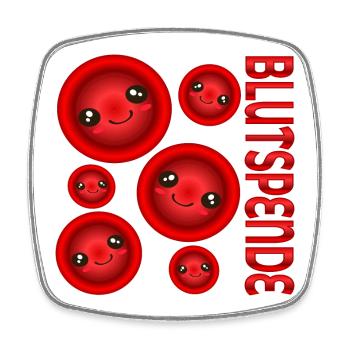 BLUTSPENDE BLUT SPENDEN - Viereckiger Kühlschrankmagnet - Weiß - Vorne