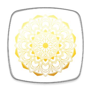 Mandala doré - Magnet carré - blanc - Devant
