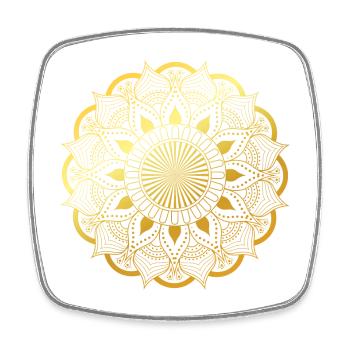 Mandala doré - Magnet carré - blanc - Devant