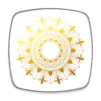 Mandala doré - Magnet carré - blanc - Devant