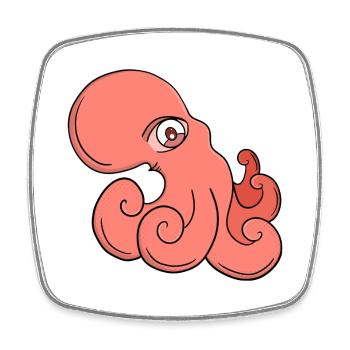 Oktopus Hervortretende Augen Fantastisches Meerestier - Viereckiger Kühlschrankmagnet - Weiß - Vorne