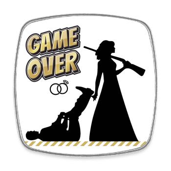 Geschenk zur Hochzeit lustig Spruch | Game over - Viereckiger Kühlschrankmagnet - Weiß - Vorne