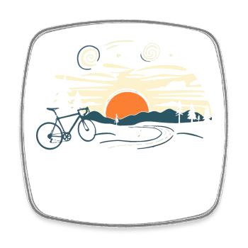 Gravel Ride - A Gift for a Cyclist - Square fridge magnet - white - Front