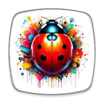 Ladybird - Square fridge magnet - white - Front
