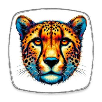 Gepard - Viereckiger Kühlschrankmagnet - Weiß - Vorne