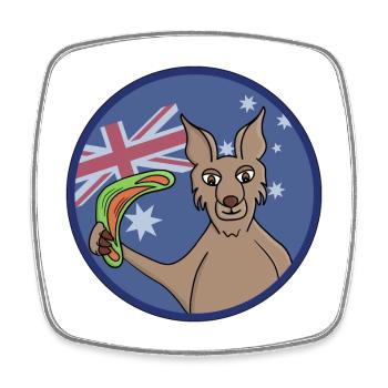 Adorable Kangaroo Australia boomerang - Square fridge magnet - white - Front