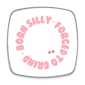 Born Silly, Forced to Grind – Verspielte Katze - Square fridge magnet - white - Front