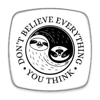 Yin-Yang Sloth – Serenity & Balance - Square fridge magnet - white - Front