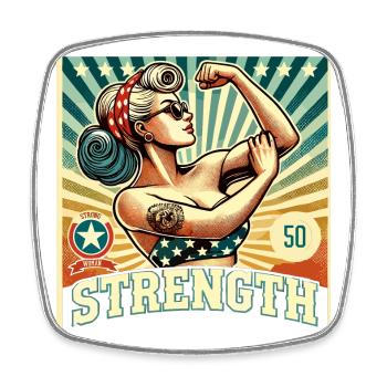 Force forte puissance femme rockabilly cadeau rétro - Magnet carré - blanc - Devant