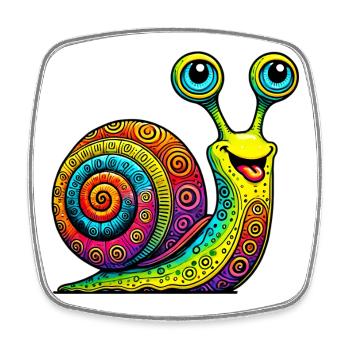 Schnecke - Viereckiger Kühlschrankmagnet - Weiß - Vorne