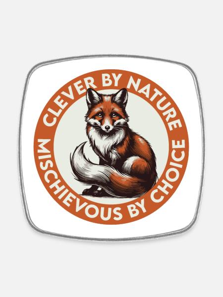 Outfoxed Them All - Viereckiger Kühlschrankmagnet - Weiß