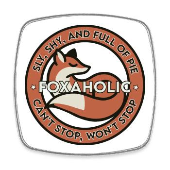 Foxaholic - Viereckiger Kühlschrankmagnet - Weiß - Vorne