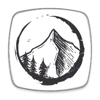 Emblème du cercle de montagne - Magnet carré - blanc - Devant