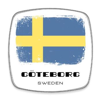 Göteborg /// Suède /// Sverige /// Suède - Magnet carré - blanc - Devant