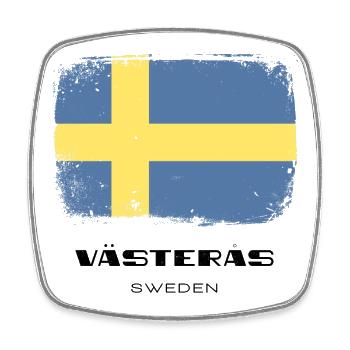 Västeras /// Suède /// Sverige /// Schweden - Magnet carré - blanc - Devant