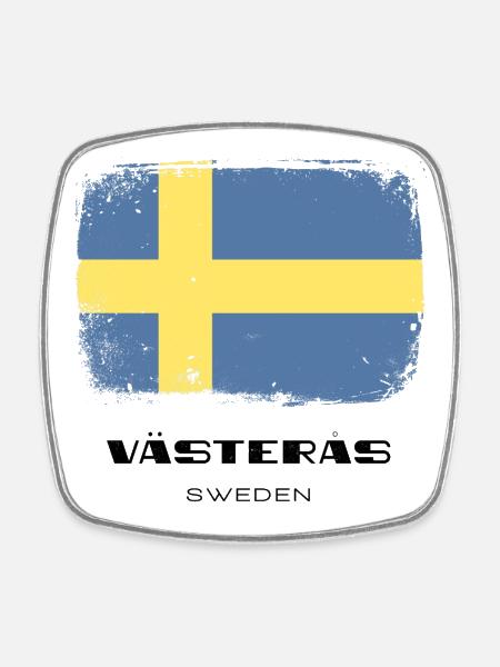 Västeras /// Sweden /// Sverige /// Schweden - Square fridge magnet - white