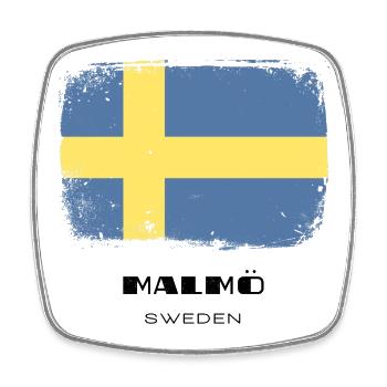 Malmö /// Suède /// Sverige /// Schweden - Magnet carré - blanc - Devant