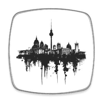 Berlin Skyline - Viereckiger Kühlschrankmagnet - Weiß - Vorne