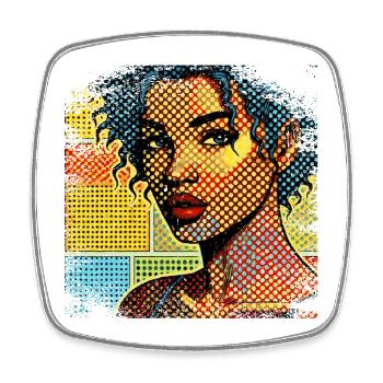 Style Pop Art Femmes - Magnet carré - blanc - Devant