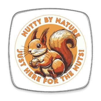 Nutty by Nature - Square fridge magnet - white - Front