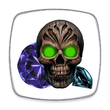 Menschenschädel, leucht augen, Brillanten, vanitas - Viereckiger Kühlschrankmagnet - Weiß - Vorne