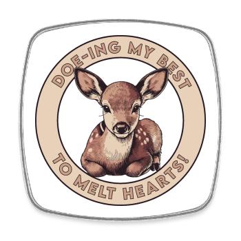 Doe-ing My Best to Melt Hearts - Viereckiger Kühlschrankmagnet - Weiß - Vorne