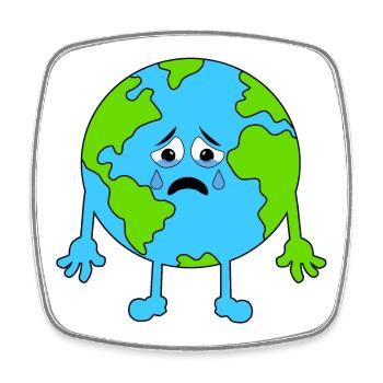 Melancholic Land Illustration - Square fridge magnet - white - Front