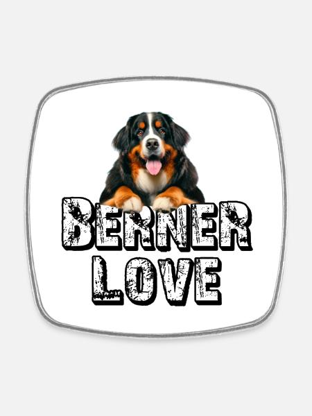 Berner Sennenhund - Viereckiger Kühlschrankmagnet - Weiß