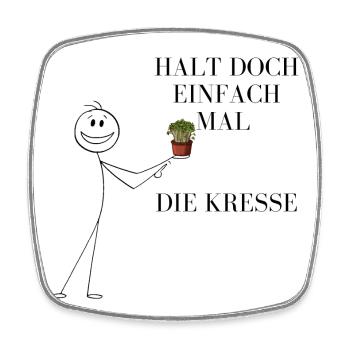 Pen figure - just hold the cress - Square fridge magnet - white - Front