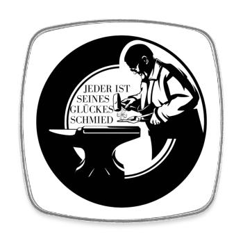 Badge - Everyone is the architect of their own happiness - Square fridge magnet - white - Front