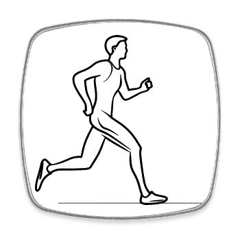 Jogger Boy Line Drawing - Square fridge magnet - white - Front