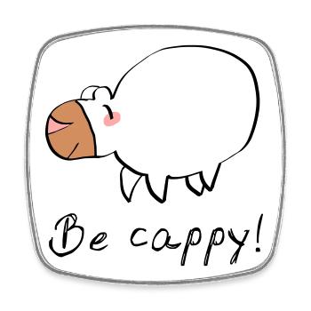 Don't worry - be cappy - Viereckiger Kühlschrankmagnet - Weiß - Vorne